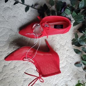 BNWT Jones New York Signature Red Mesh Bootie | 8.5